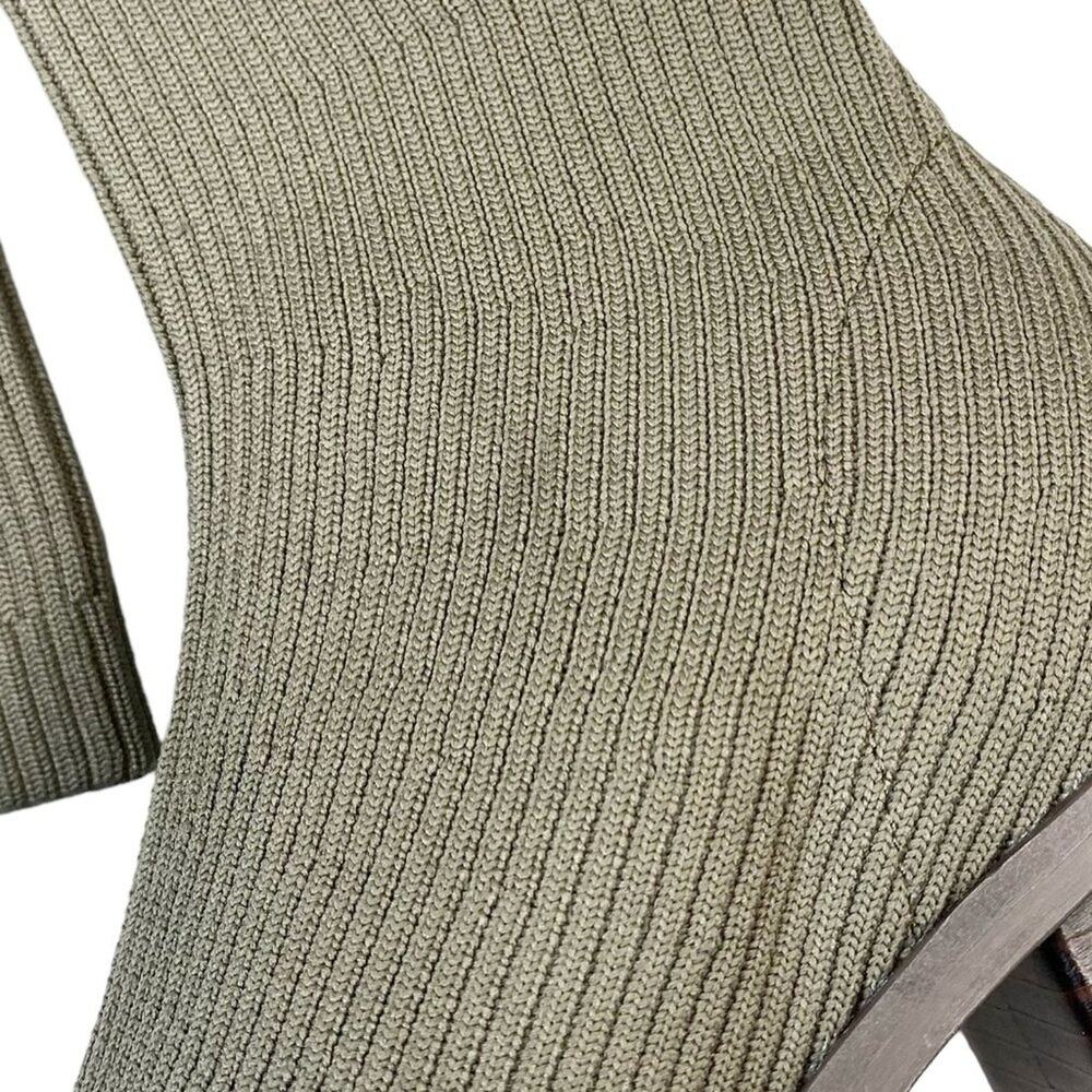 EVERLANE The High Ankle Glove Knit Heeled Square Toe Boots in Caper Green - Picture 9 of 9